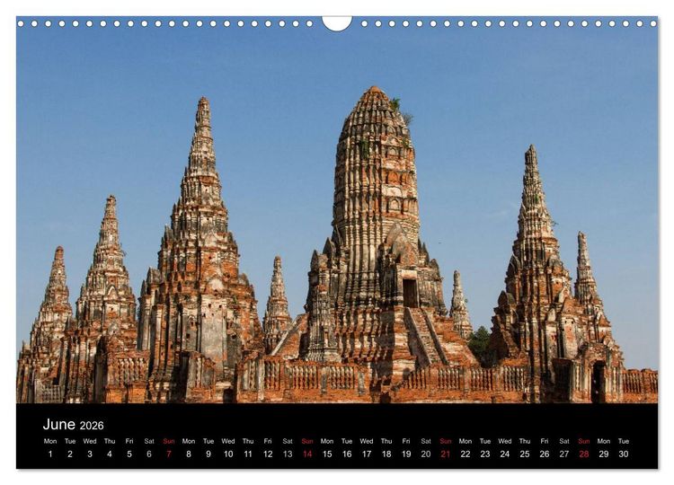 Produktbild: Monuments of Thailand 2026 (Wall Calendar 2026 DIN A3 landscape), CALVENDO 12 Month Wall Calendar