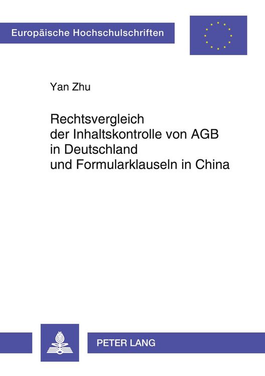 Produktbild: Rechtsvergleich der Inhaltskontrolle von AGB in Deutschland und Formularklauseln in China