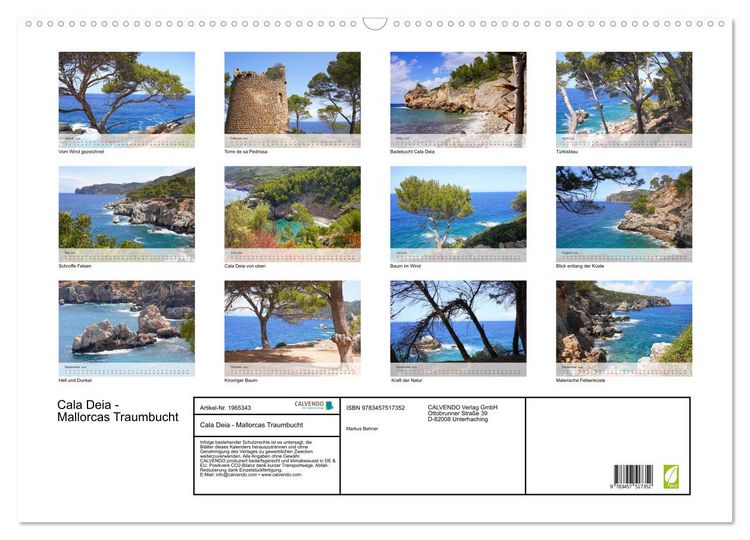Produktbild: Cala Deia - Mallorcas Traumbucht (Wandkalender 2026 DIN A2 quer), CALVENDO Monatskalender