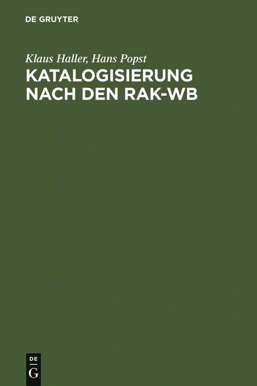 Produktbild: Katalogisierung nach den RAK-WB