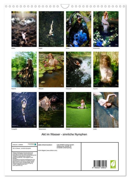 Produktbild: Akt im Wasser - sinnliche Nymphen (Wandkalender 2026 DIN A3 hoch), CALVENDO Monatskalender