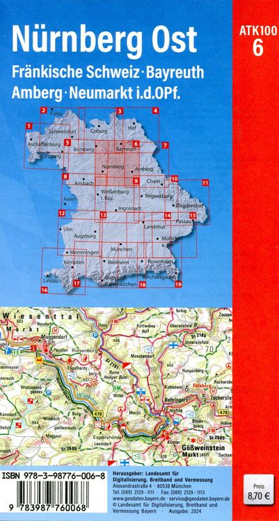 Produktbild: ATK100-6 N&uuml;rnberg Ost (Amtliche Topographische Karte 1:100000)