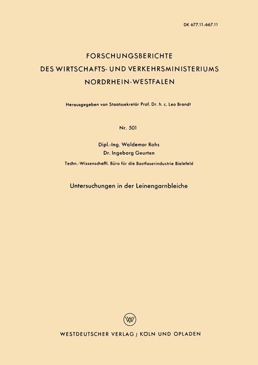 Produktbild: Untersuchungen in der Leinengarnbleiche