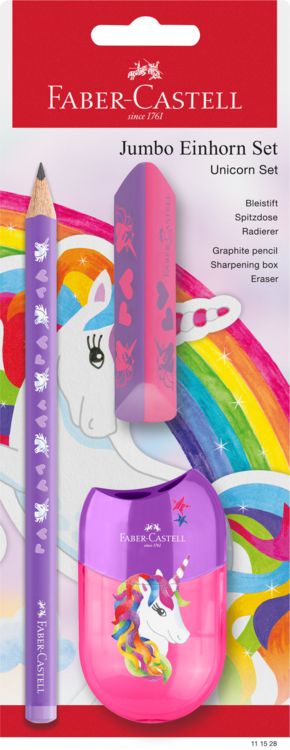 Produktbild: Faber-Castell Schreibset Einhorn Jumbo Bleistift+Acc.