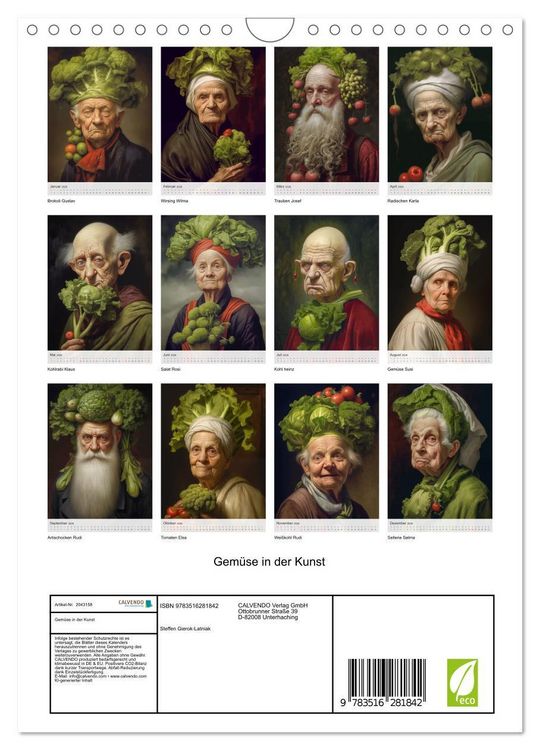 Produktbild: Gem&uuml;se in der Kunst (Wandkalender 2026 DIN A4 hoch), CALVENDO Monatskalender