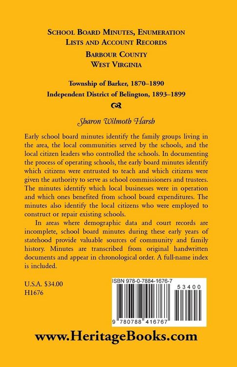 Produktbild: School Board Minutes, Enumeration Lists and Account Records, Barbour County, West Virginia