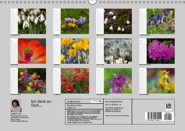 Produktbild: Ich denk an Dich ... Pers&ouml;nlicher Terminkalender (Wandkalender immerw&auml;hrend DIN A3 quer)