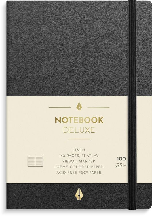 Produktbild: Burde Notizbuch Deluxe A6 schwarz