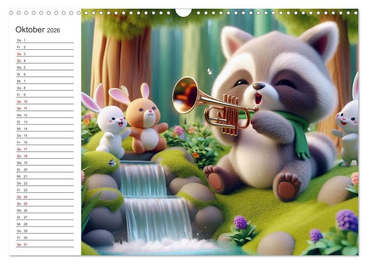 Produktbild: Musikalische Waldtiere (Wandkalender 2026 DIN A3 quer), CALVENDO Monatskalender