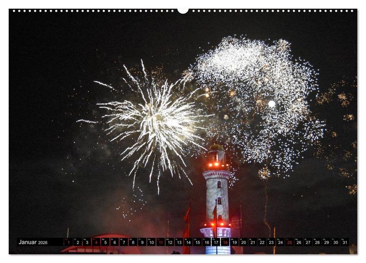 Produktbild: Warnem&uuml;nde und Rostock, Perlen an der Ostsee (Wandkalender 2026 DIN A2 quer), CALVENDO Monatskalender
