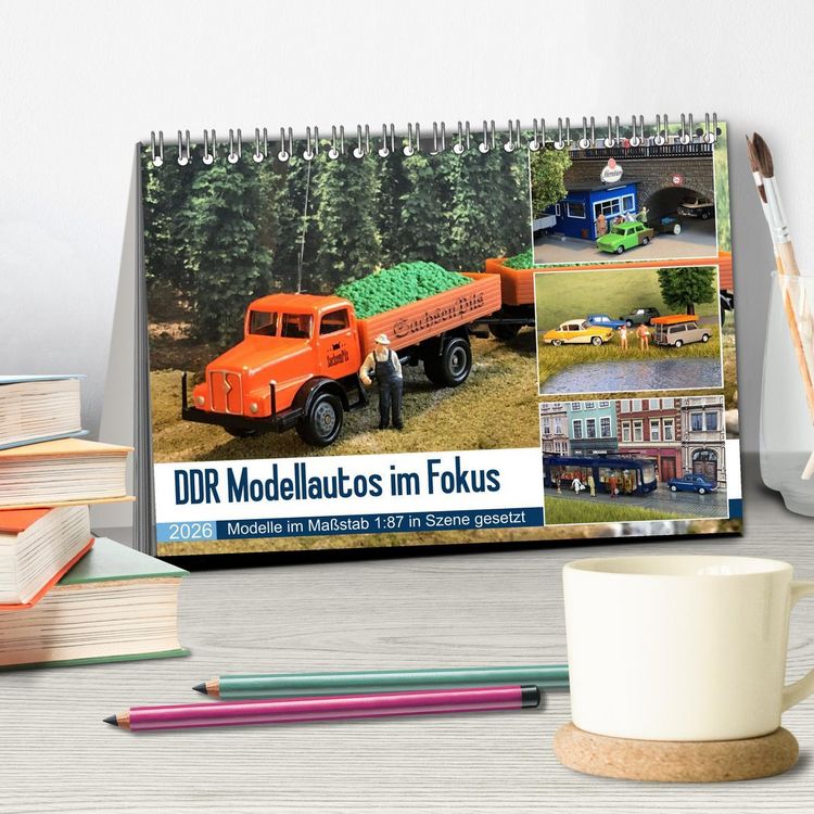 Produktbild: DDR Modellautos im Fokus (Tischkalender 2026 DIN A5 quer), CALVENDO Monatskalender