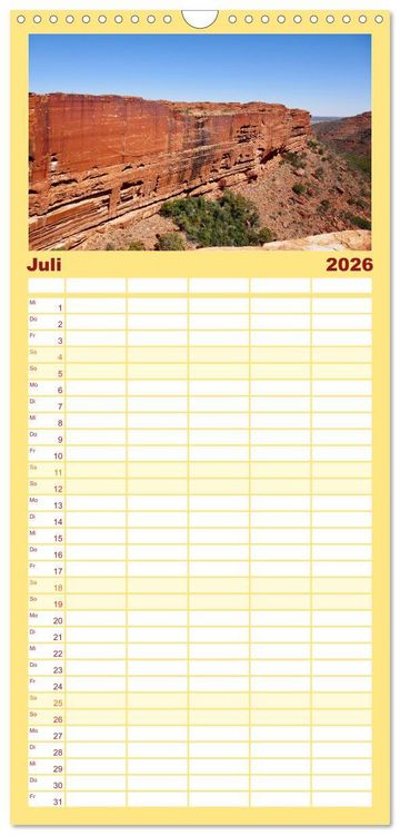 Produktbild: Familienplaner 2026 - Unterwegs in Australiens Nationalparks mit 5 Spalten (Wandkalender, 21 x 45 cm) CALVENDO