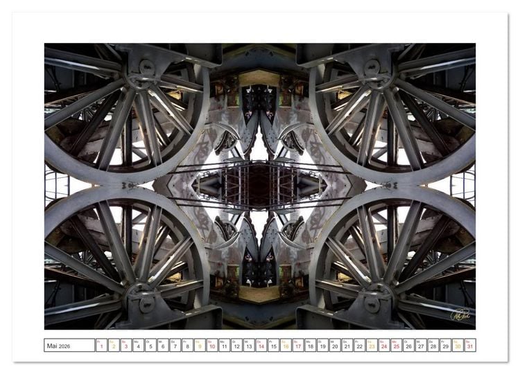 Produktbild: Faszination Spiegelung - Industrie und Technik (Wandkalender 2026 DIN A2 quer), CALVENDO Monatskalender
