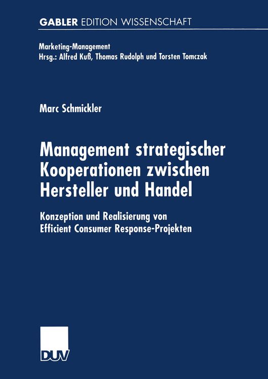 Produktbild: Management strategischer Kooperationen zwischen Hersteller und Handel