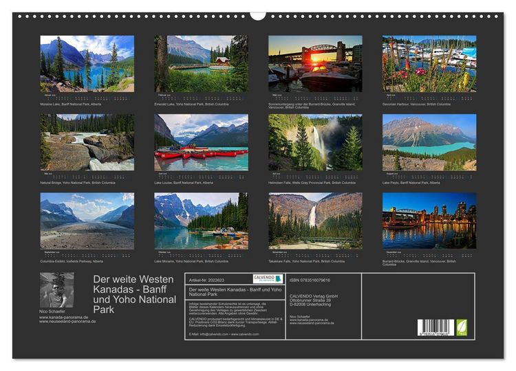 Produktbild: Der weite Westen Kanadas - Banff und Yoho National Park (Wandkalender 2026 DIN A2 quer), CALVENDO Monatskalender
