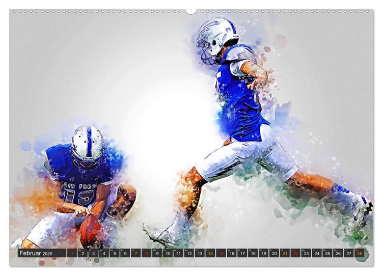 Produktbild: American Football extrem (Wandkalender 2026 DIN A2 quer), CALVENDO Monatskalender