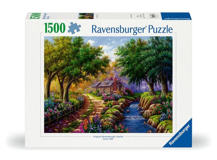 Produktbild: Erwachsenenpuzzle 1500 Teile - Cottage am Flu&szlig;