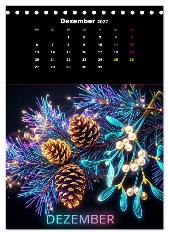 Produktbild: Neon Botanicals - Flora im Lichtrausch (Tischkalender 2027 DIN A5 hoch), CALVENDO Monatskalender