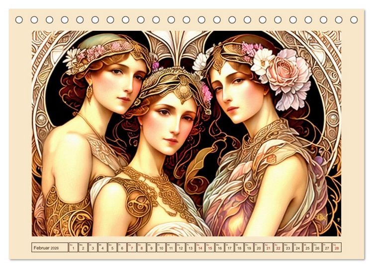 Produktbild: Art Deco Freundinnen (Tischkalender 2026 DIN A5 quer), CALVENDO Monatskalender