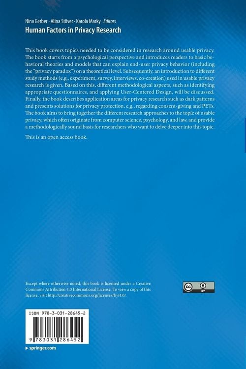 Produktbild: Human Factors in Privacy Research