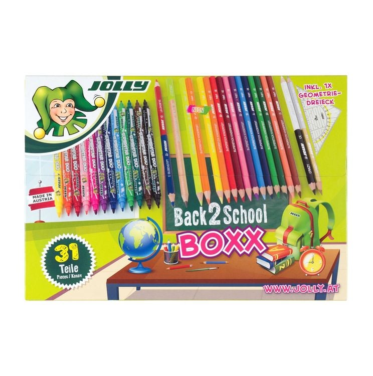 Produktbild: JOLLY Buntstifte + Geodreieck, back to school boxx, 31er Set