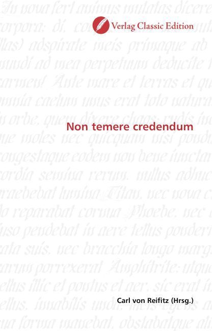 Produktbild: Non temere credendum