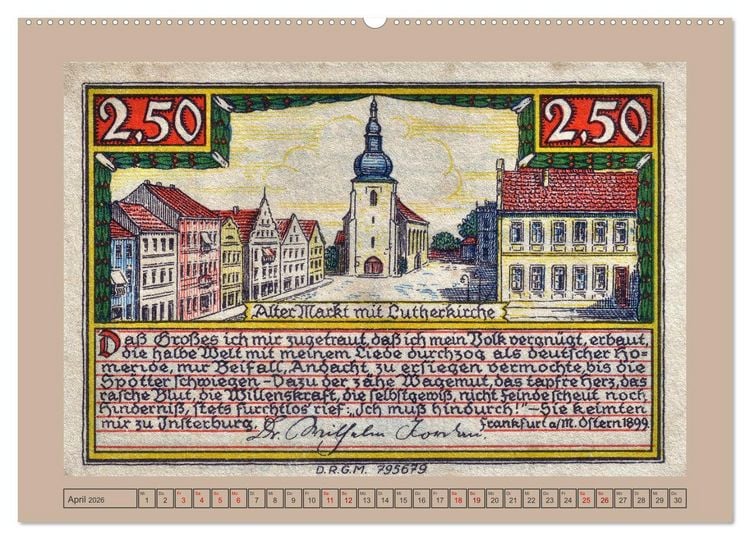 Produktbild: Gruss aus Insterburg - Historische Stadtansichten (hochwertiger Premium Wandkalender 2026 DIN A2 quer), Kunstdruck in Hochglanz