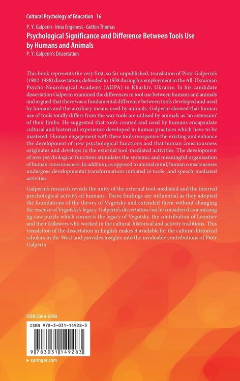 Produktbild: Psychological Significance and Difference Between Tools Use by Humans and Animals