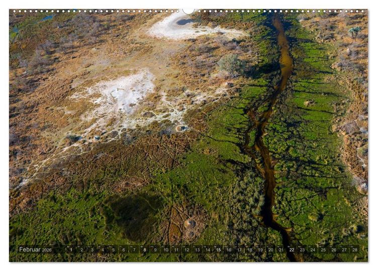 Produktbild: Okavango - Das Delta von oben (Wandkalender 2026 DIN A2 quer), CALVENDO Monatskalender