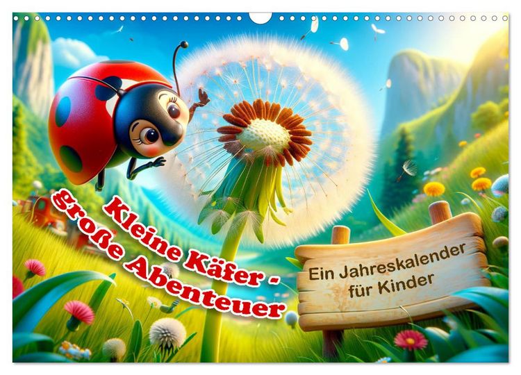 Produktbild: Kleine K&auml;fer, gro&szlig;e Abenteuer: Ein Jahreskalender f&uuml;r Kinder (Wandkalender 2026 DIN A3 quer), CALVENDO Monatskalender