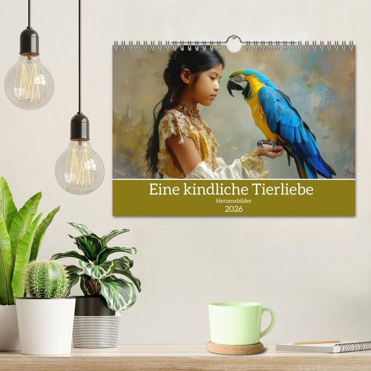 Produktbild: Eine kindliche Tierliebe - Herzensbilder (Wandkalender 2026 DIN A4 quer), CALVENDO Monatskalender