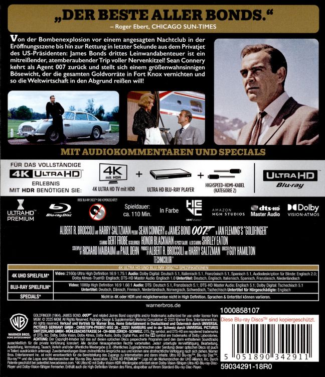 Produktbild: James Bond - Goldfinger (4K Ultra HD) + (Blu-ray)