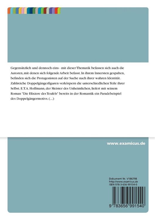 Produktbild: Das Grauen vor dem zweiten Ich - Selbstfindungsprozesse gespaltener Pers&ouml;nlichkeiten bei Hoffmann, Meyrink und Kubin