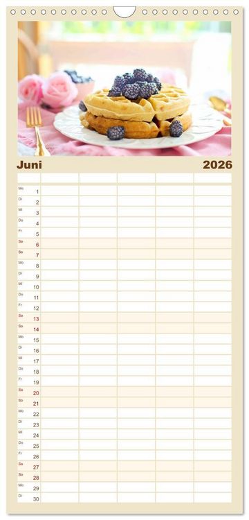 Produktbild: Familienplaner 2026 - Zartes Landhausflair. Erholung und Entspannung f&uuml;r die Seele mit 5 Spalten (Wandkalender, 21 x 45 cm) CALVENDO