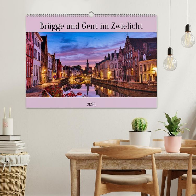Produktbild: Br&uuml;gge und Gent im Zwielicht (Wandkalender 2026 DIN A2 quer), CALVENDO Monatskalender