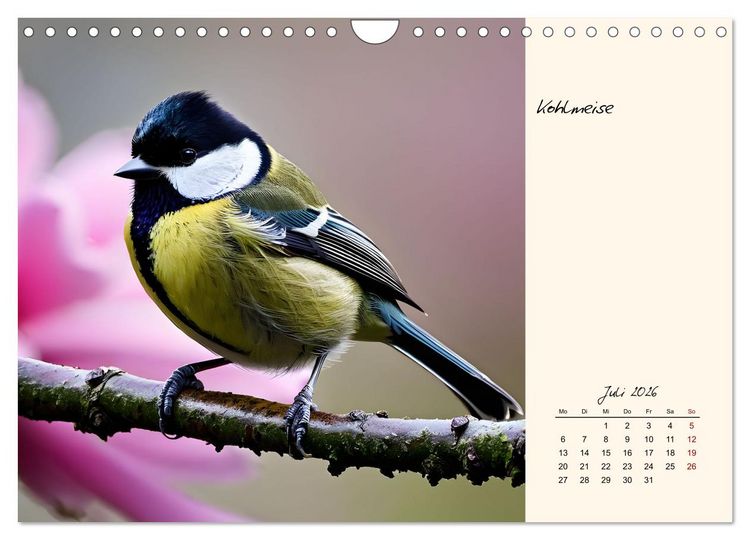Produktbild: Meisen richtig erkennen (Wandkalender 2026 DIN A4 quer), CALVENDO Monatskalender
