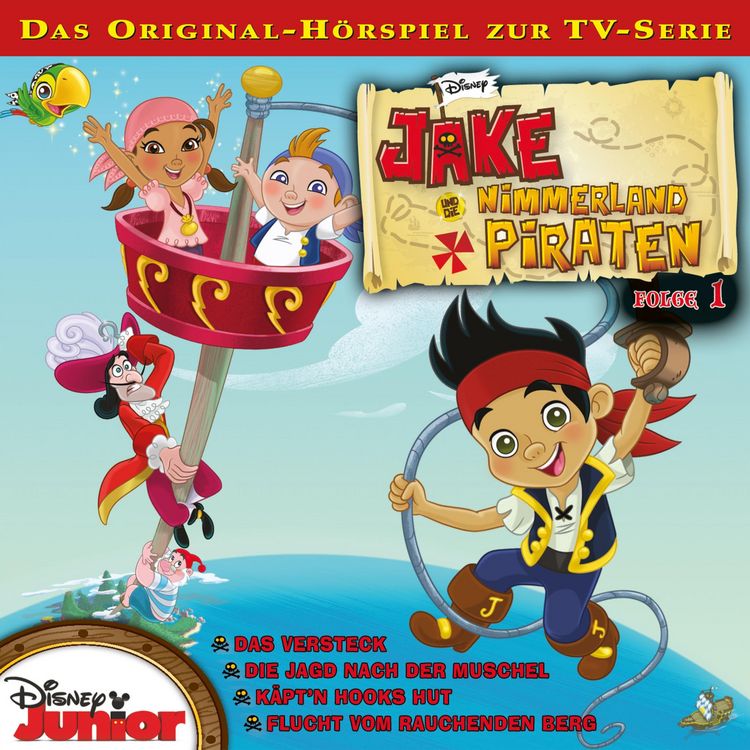 Produktbild: 01: Das Versteck / Die Jagd nach der Muschel / K&auml;pt'n Hooks Hut / Flucht vom Rauchenden Berg (H&ouml;rspiel zur Disney TV-Serie)