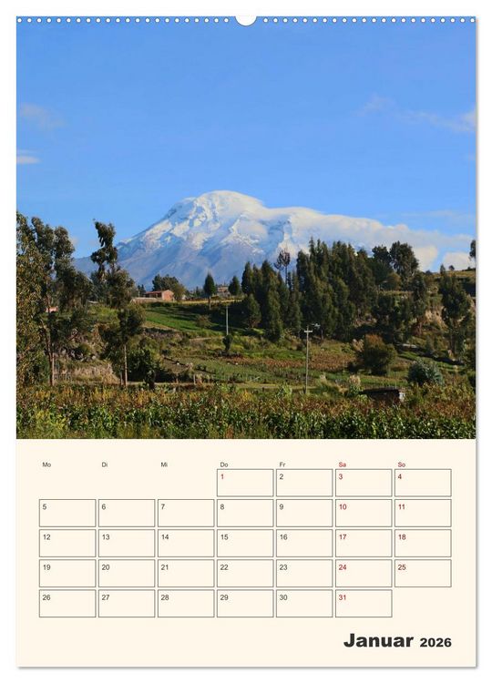 Produktbild: Ecuador - Terminplaner (Wandkalender 2026 DIN A2 hoch), CALVENDO Monatskalender