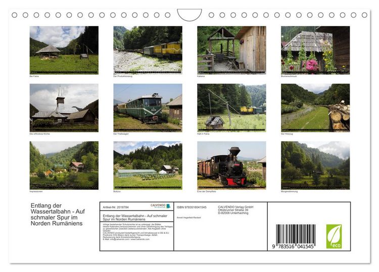 Produktbild: Entlang der Wassertalbahn - Auf schmaler Spur im Norden Rum&auml;niens (Wandkalender 2026 DIN A4 quer), CALVENDO Monatskalender