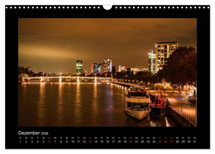 Produktbild: Frankfurt bei Nacht 2026 (Wandkalender 2026 DIN A3 quer), CALVENDO Monatskalender