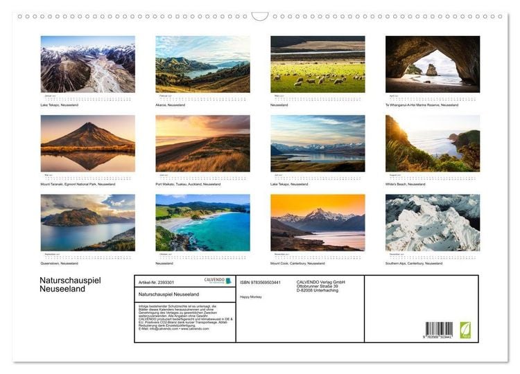 Produktbild: Naturschauspiel Neuseeland (Wandkalender 2027 DIN A2 quer), CALVENDO Monatskalender