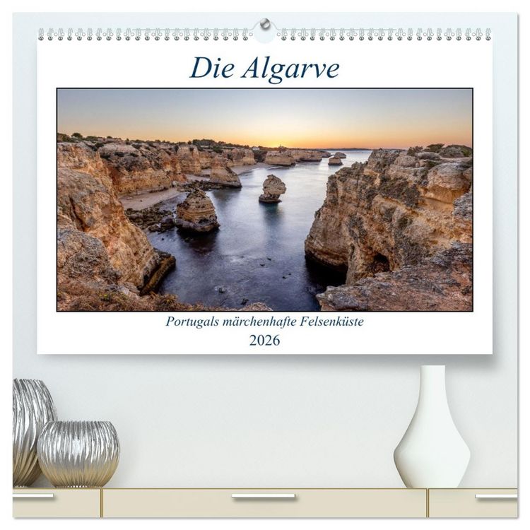 Produktbild: Die Algarve - Portugals m&auml;rchenhafte Felsenk&uuml;ste (hochwertiger Premium Wandkalender 2026 DIN A2 quer), Kunstdruck in Hochglanz