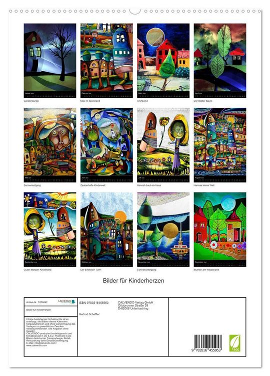 Produktbild: Bilder f&uuml;r Kinderherzen (hochwertiger Premium Wandkalender 2026 DIN A2 hoch), Kunstdruck in Hochglanz