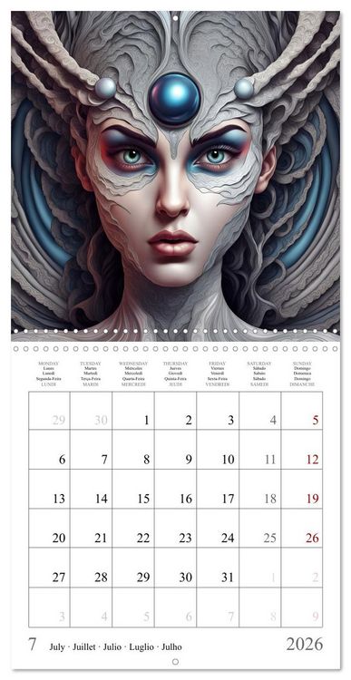 Produktbild: Cosmic sorceresses (Wall Calendar 2026 12 &times; 12 Inch) CALVENDO 12 Month Wall Calendar
