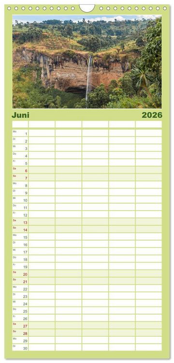 Produktbild: Familienplaner 2026 - Uganda - ein Land der Vielfalt mit 5 Spalten (Wandkalender, 21 x 45 cm) CALVENDO