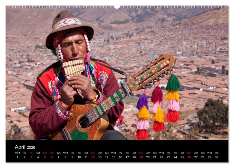 Produktbild: Peru - from the Andes to the Amazon / UK-Version (High Quality Premium Wall Calendar 2026 DIN A2 landscape),CALVENDO 12 Month Wall Calendar
