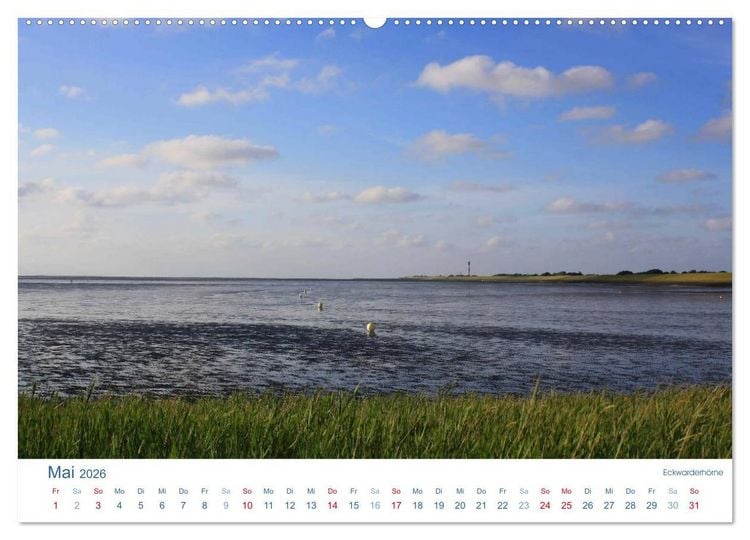 Produktbild: Ebbe und Watt 2026. Impressionen von der Nordseek&uuml;ste (Wandkalender 2026 DIN A2 quer), CALVENDO Monatskalender
