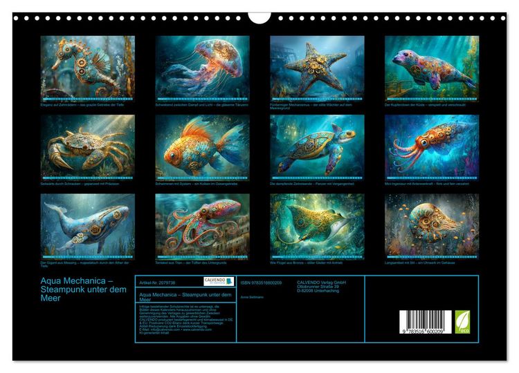 Produktbild: Aqua Mechanica &ndash; Steampunk unter dem Meer (Wandkalender 2026 DIN A3 quer), CALVENDO Monatskalender