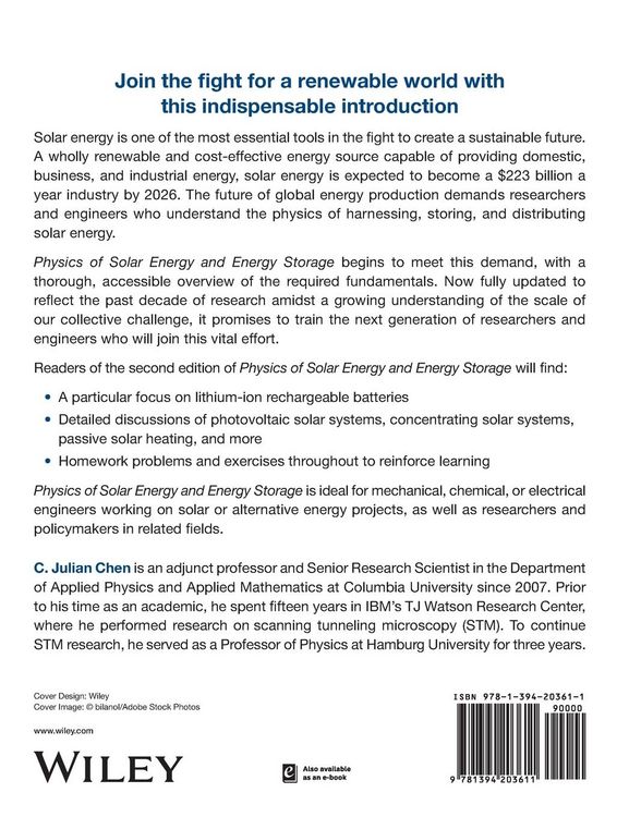 Produktbild: Physics of Solar Energy and Energy Storage