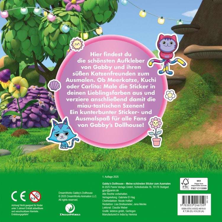 Produktbild: Gabby's Dollhouse: Meine sch&ouml;nsten Sticker zum Ausmalen